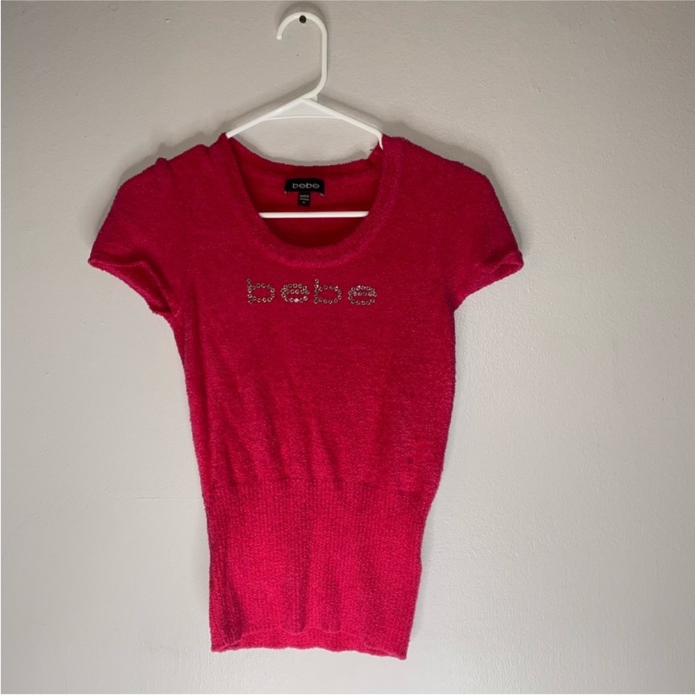 Bebe Women's Vibrant Pink Short Sleeve Tee